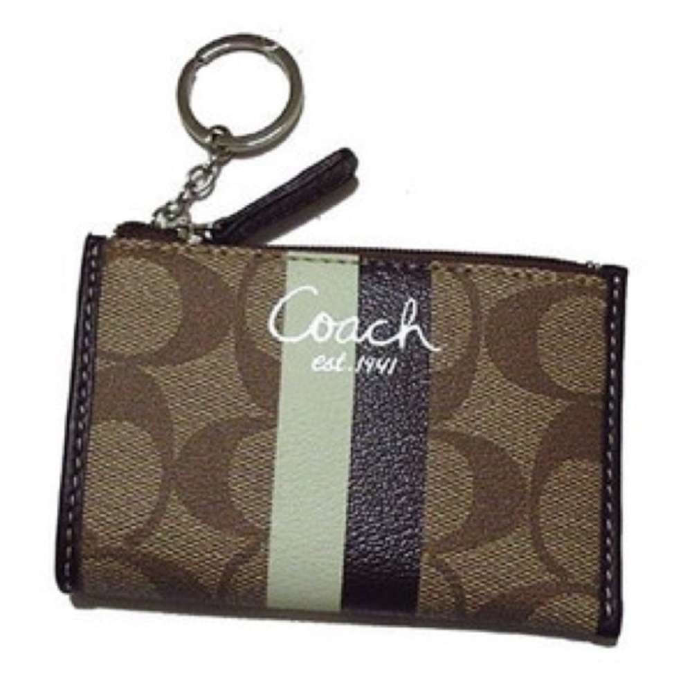 Coach VINTAGE Signature Heritage Stripe Mini Skinny ID Case